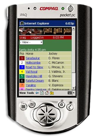 A racing application on PocketPC